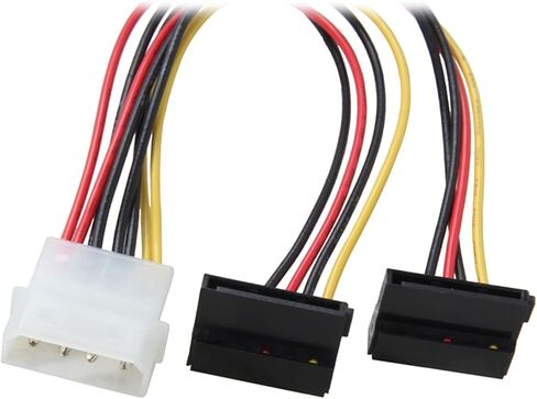كابل الطاقة المحول ، 4Pin 2 SATA POWER CONNECTOR SPLITTER ، IDE 4 PIN SPLITER 90 درجة لمحرك الأقراص الصلبة SSD (15 سم ، إلى 1x SATA W LATCH) in Saudi Arabia