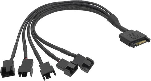 to 3 Pin 4 Pin Fan Sleeved Power Splitter Cable Adapter,15Pin SATA to 1/2/3/4/5 TX3 / TX4 12V PC Case Cooler Y Cord(SATA x 5 Port) in Saudi Arabia