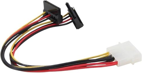 كابل الطاقة المحول ، 4Pin 2 SATA POWER CONNECTOR SPLITTER ، IDE 4 PIN SPLITER 90 درجة لمحرك الأقراص الصلبة SSD (15 سم ، إلى 1x SATA W LATCH) in Kuwait