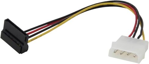 كابل الطاقة المحول ، 4Pin 2 SATA POWER CONNECTOR SPLITTER ، IDE 4 PIN SPLITER 90 درجة لمحرك الأقراص الصلبة SSD (15 سم ، إلى 1x SATA W LATCH) in Kuwait