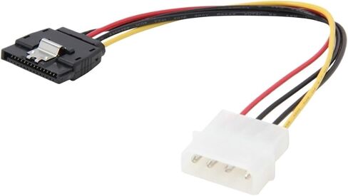 كابل الطاقة المحول ، 4Pin 2 SATA POWER CONNECTOR SPLITTER ، IDE 4 PIN SPLITER 90 درجة لمحرك الأقراص الصلبة SSD (15 سم ، إلى 1x SATA W LATCH) in Kuwait