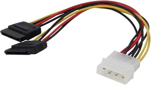 كابل الطاقة المحول ، 4Pin 2 SATA POWER CONNECTOR SPLITTER ، IDE 4 PIN SPLITER 90 درجة لمحرك الأقراص الصلبة SSD (15 سم ، إلى 1x SATA W LATCH) in Kuwait