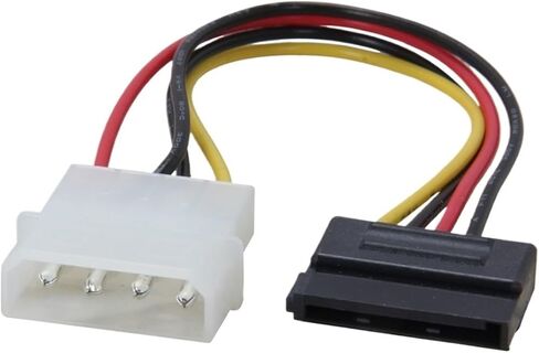 كابل الطاقة المحول ، 4Pin 2 SATA POWER CONNECTOR SPLITTER ، IDE 4 PIN SPLITER 90 درجة لمحرك الأقراص الصلبة SSD (15 سم ، إلى 1x SATA W LATCH) in Kuwait