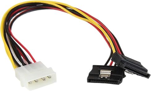 كابل الطاقة المحول ، 4Pin 2 SATA POWER CONNECTOR SPLITTER ، IDE 4 PIN SPLITER 90 درجة لمحرك الأقراص الصلبة SSD (15 سم ، إلى 1x SATA W LATCH) in Kuwait