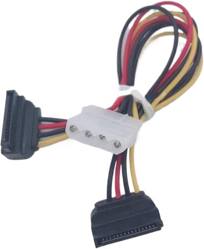 IDE 4Pin Female to SATA 15Pin Female Y Splitter HDD Power Adapter Connector Cable(1to2) in Saudi Arabia