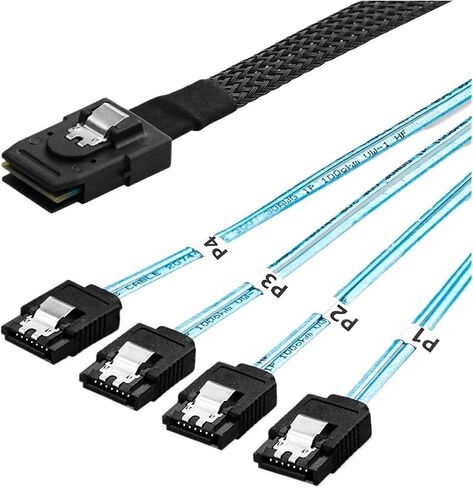 عكس M1ni S/A/S 36Pin (SFF-8087) ذكر إلى 4 كابل أنثى Sata 7pin ، M1ni S/A/S (الهدف) إلى 4 SATA (مضيف) (0.5M) in Saudi Arabia