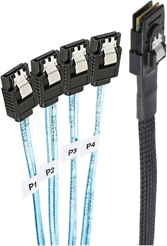 عكس M1ni S/A/S 36Pin (SFF-8087) ذكر إلى 4 كابل أنثى Sata 7pin ، M1ni S/A/S (الهدف) إلى 4 SATA (مضيف) (0.5M) in Saudi Arabia