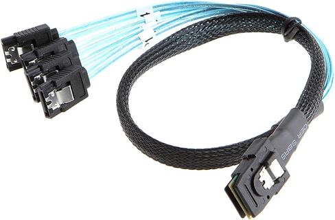 عكس M1ni S/A/S 36Pin (SFF-8087) ذكر إلى 4 كابل أنثى Sata 7pin ، M1ni S/A/S (الهدف) إلى 4 SATA (مضيف) (0.5M) in Saudi Arabia