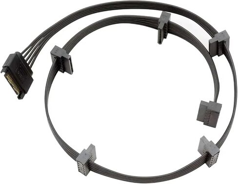 15Pin SATA/4PIN Power Supply Splitter Cable Hard Drive 1 Male to 3/4/5/6 Female Extension Power Cord for DIY PC Sever(1 to 3) in Saudi Arabia