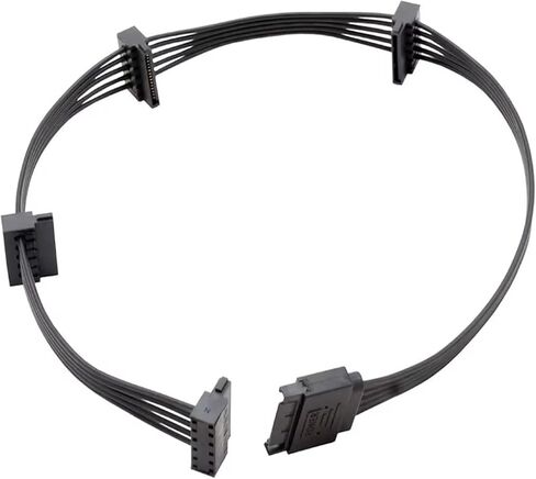 15Pin SATA/4PIN Power Supply Splitter Cable Hard Drive 1 Male to 3/4/5/6 Female Extension Power Cord for DIY PC Sever(1 to 3) in Saudi Arabia