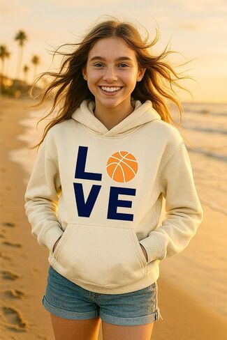 Tstars Love Basketball Hoodie Sweatshirt for Players Fans Women Teen Girls Hoodie Medium Gray in Saudi Arabia