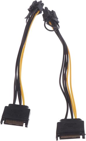 1pc 15pin sata male to 8pin (6+2) PCI-e كابل تزويد الطاقة 20cm 15 دبوس in Saudi Arabia