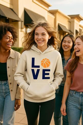 Tstars Love Basketball Hoodie Sweatshirt for Players Fans Women Teen Girls Hoodie Medium Gray in Saudi Arabia