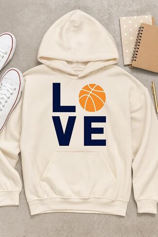 Tstars Love Basketball Hoodie Sweatshirt for Players Fans Women Teen Girls Hoodie Medium Gray in Saudi Arabia
