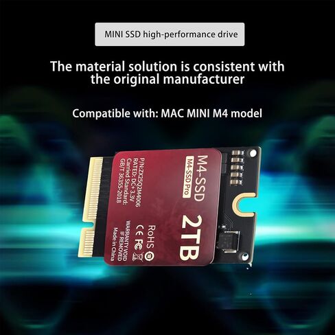 Sparkfly 2TB SSD متوافق مع MAC MINI M4 ، محرك الحالة الصلبة عالية السرعة للتخزين وترقية الذاكرة in Kuwait