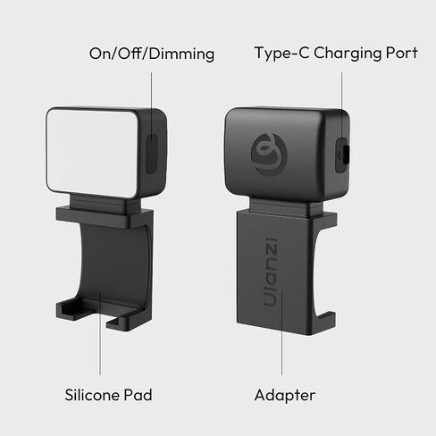ULANZI LM001 Magnetic Mini Light for DJI Osmo Pocket 3, 500mAh, 5800K, CRI ≥95, IPX4 Water Resistance, 2W USB C Rechargeable Auxiliary LED Fill Light,Brightness 3 Levels Adjustable in Saudi Arabia