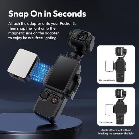 ULANZI LM001 Magnetic Mini Light for DJI Osmo Pocket 3, 500mAh, 5800K, CRI ≥95, IPX4 Water Resistance, 2W USB C Rechargeable Auxiliary LED Fill Light,Brightness 3 Levels Adjustable in Saudi Arabia
