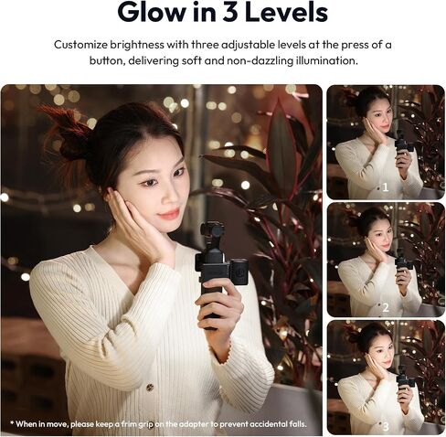 ULANZI LM001 Magnetic Mini Light for DJI Osmo Pocket 3, 500mAh, 5800K, CRI ≥95, IPX4 Water Resistance, 2W USB C Rechargeable Auxiliary LED Fill Light,Brightness 3 Levels Adjustable in Saudi Arabia