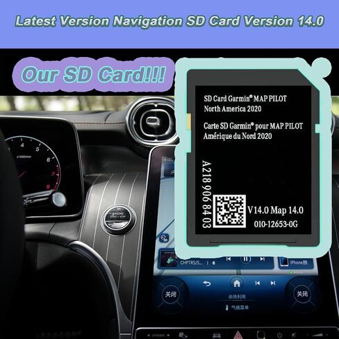 A2189068403 SD Card SD (الإصدار 14.0) لـ Mercedes CLA/GLC/GLA/AMG - متوافق مع NTG 5 Audio 20 (CODE 522) SYSTEMS - USA/Canada Maps Update in Kuwait