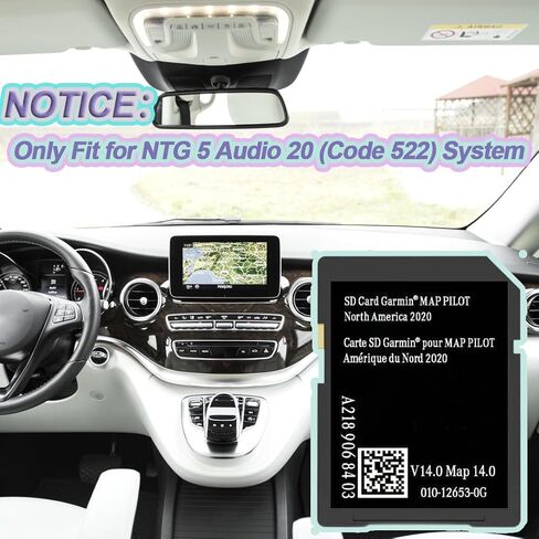 A2189068403 SD Card SD (الإصدار 14.0) لـ Mercedes CLA/GLC/GLA/AMG - متوافق مع NTG 5 Audio 20 (CODE 522) SYSTEMS - USA/Canada Maps Update in Kuwait