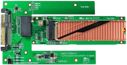 Gen-Z 1C (EDSFF) PCIe Gen 4 16GT/s to M.2 NVMe SSD Adapter - High-Speed PCIe Gen 4 to M.2 NVMe SSD Adapter for Smooth Integration & Easy Installation-Adapter for Gaming, Video Editing & Data Analysis in Saudi Arabia