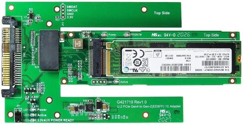 Gen-Z 1C (EDSFF) PCIe Gen 4 16GT/s to M.2 NVMe SSD Adapter - High-Speed PCIe Gen 4 to M.2 NVMe SSD Adapter for Smooth Integration & Easy Installation-Adapter for Gaming, Video Editing & Data Analysis in Saudi Arabia