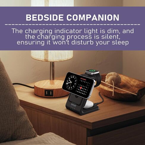 Smtcsl 3 in 1 Wireless Charging Station: 10000mAh Removable Power Bank Charger Stand for Phone/Watch/Air Pods - Portable Magnetic Battery Pack for Air 17 16 15 14 13 12 Series in Kuwait