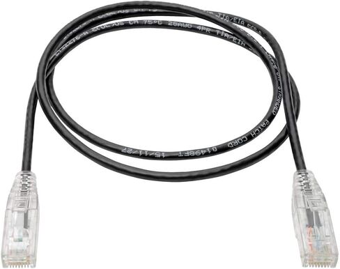 TRIPP LITE CAT6 GIGABIT PATCH CABLE SNAGLess UTP RJ45 مصبوب نحيف ، 2 '، أسود (N201-S02-BK) in Saudi Arabia