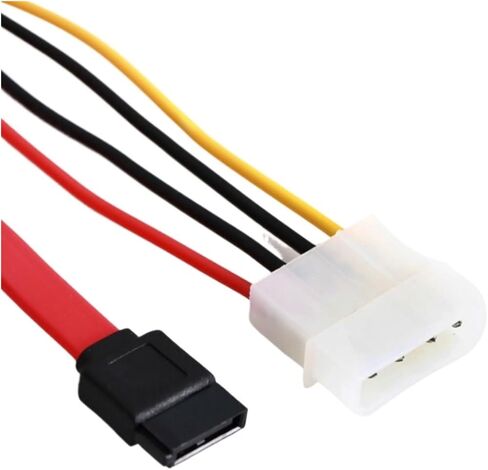 SATA Combination 15-pin and 7-pin 30CM 50CM Data Cable Power Cord 4-pin Serial SATA Cable Converter Power Adapter(30CM) in Saudi Arabia
