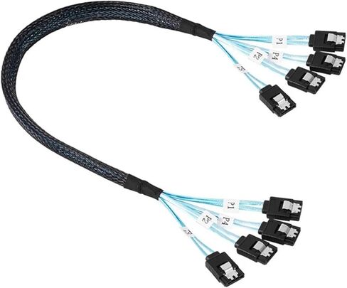 1pcs 4 إلى 4 s/كحبل 6 SATA إلى 6 SATA III 6GBPS S/كحبل لخادم 7 دبوس إلى 7 دبوس سلك (1M ، 4SATA) in Saudi Arabia