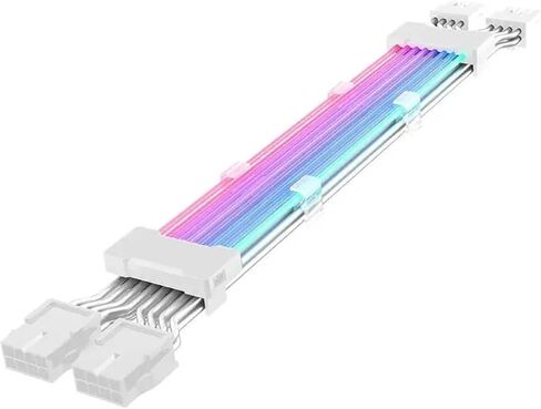Power Supply Extension Cable 24 Pin Motherboard Extension Cable Graphics Card 8 Pin Synchronized PSU(3X8pin White) in Saudi Arabia