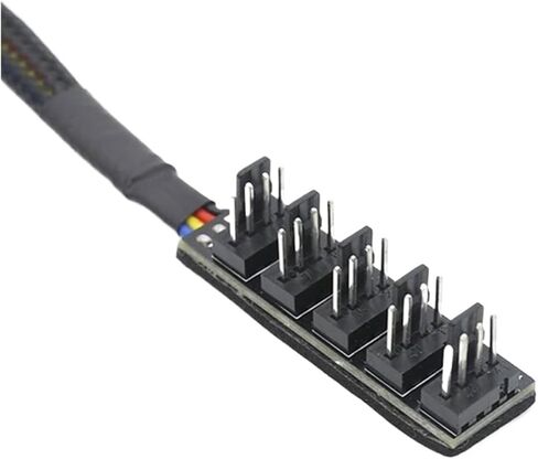 5-Way Fan Controller 4Pin CPU Cooler Case PWM Cooling Fan Power Cable Hub Splitter Adapter in Saudi Arabia