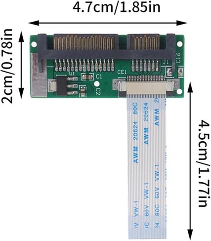 1.8 بوصة LIF إلى 2.5 بوصة SATA 24 PIN LIF Connector PCB محول 24 دبوس ZIF إلى 22 دبوس بطاقة محول المحول in Saudi Arabia