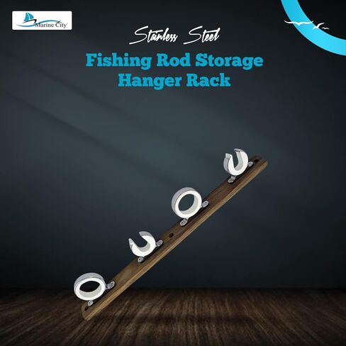 MARINE CITY Aluminum Bright Gold Anodizing Fishing Rod Storage Hanger Rack 2.71 Inches for Boats – Vans – Cars – Ships – Marines (Pack of 2) in Kuwait