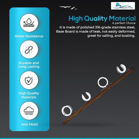 MARINE CITY Aluminum Bright Gold Anodizing Fishing Rod Storage Hanger Rack 2.71 Inches for Boats – Vans – Cars – Ships – Marines (Pack of 2) in Kuwait