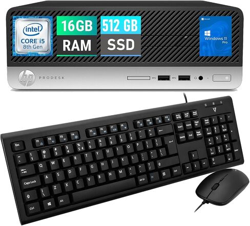 HP Prodesk 400 G5 SFF كمبيوتر سطح المكتب ، Core I5-8500 ، ذاكرة وصول عشوائي 16 جيجابايت ، 512 جيجابايت SSD ، لوحة المفاتيح والماوس ، Wi-Fi ، Bluetooth ، Windows 11 Pro (متجدد) in Kuwait