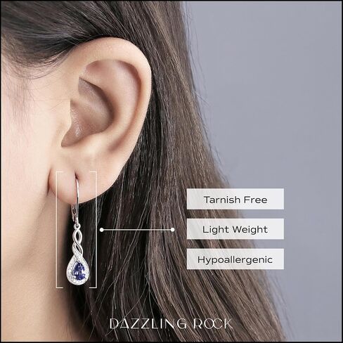 Dazzlingrock Collection 6X4mm Each Pear Lab Created Gemstone & Round Natural White Diamond Swirl Halo Teardrop Lever Back Dangling Drop Earrings for Women in 925 Sterling Silver in Saudi Arabia