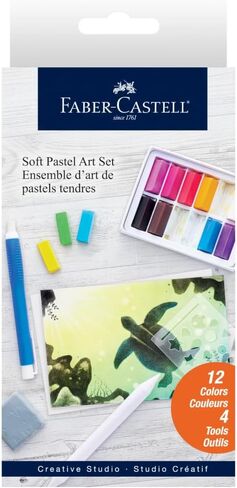 Faber-Castell Soft Pastels Art Set - Art Projects for Adults, Arts and Crafts for Beginners, 12 Soft Pastels and Art Supplies in Saudi Arabia