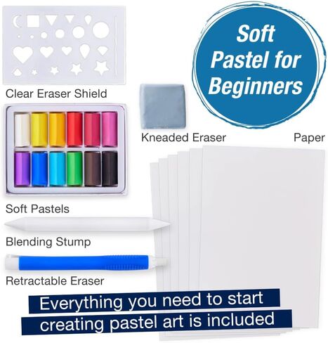 Faber-Castell Soft Pastels Art Set - Art Projects for Adults, Arts and Crafts for Beginners, 12 Soft Pastels and Art Supplies in Saudi Arabia