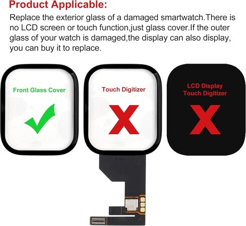Front Glass Outer Screen Lens Replacement Compatible with Apple Watch Series 10 iWatch 42mm with Tools(No Display and Touch digitizer) in Saudi Arabia