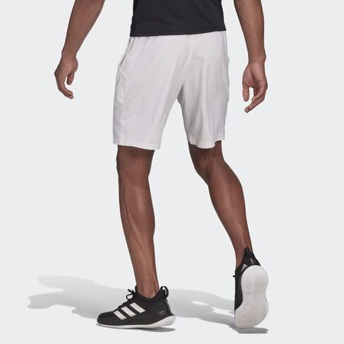 adidas Men's Club Stretch-Woven Tennis Shorts, White/Black, X-Large in Saudi Arabia