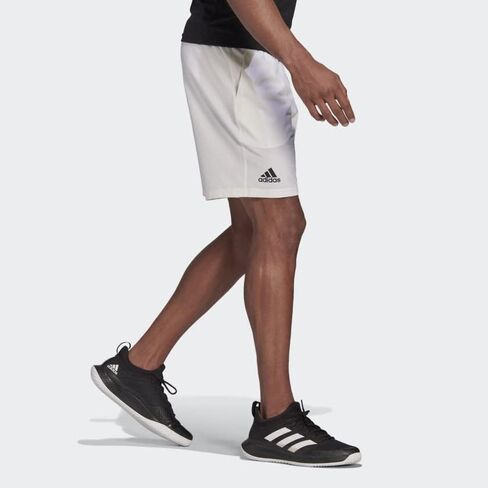 adidas Men's Club Stretch-Woven Tennis Shorts, White/Black, X-Large in Saudi Arabia