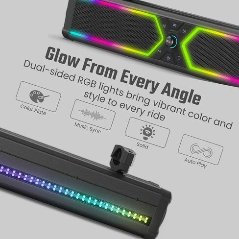NOAM NSB UTV 28 "Soundbar-نظام صوت Bluetooth مقاوم للماء 66 مع مصابيح RGB لـ UTV ، عربات الجولف والقوارب | RMS 250W True. in Kuwait
