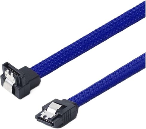 50CM SATA 3.0 III SATA3 7pin Data Cable Right Angle 6Gb/s SSD Cables HDD Hard Disk Data Cord with Nylon Sleeved(White) in Saudi Arabia