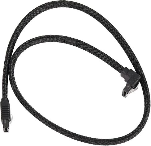 50CM SATA 3.0 III SATA3 7pin Data Cable Right Angle 6Gb/s SSD Cables HDD Hard Disk Data Cord with Nylon Sleeved(White) in Saudi Arabia