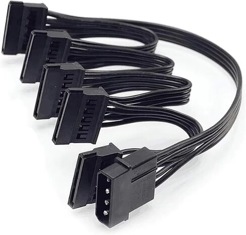 4Pin Hard Drive Power Cable 1 Male to 3/4/5/6 Female Splitter Adapter SATA Power Hard Disk Extension for DIY PC Sever(1 to 6) in Saudi Arabia