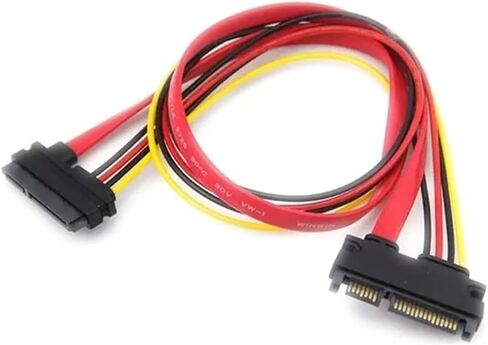 22pin sata ذكر إلى 7+15 دبوس الإناث sata sata موسع بيانات الكابلات كابل امتداد الطاقة 30 سم 50 سم (0.3M) in Saudi Arabia
