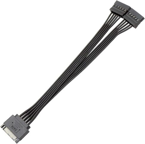 كابل SATA Power Splitter SSD HDD كابل الطاقة الصلبة SATA 15 دبوس من الذكور إلى 2 كابل تمديد الإناث y-splitter (22 سم) in Saudi Arabia