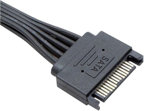 كابل SATA Power Splitter SSD HDD كابل الطاقة الصلبة SATA 15 دبوس من الذكور إلى 2 كابل تمديد الإناث y-splitter (22 سم) in Saudi Arabia