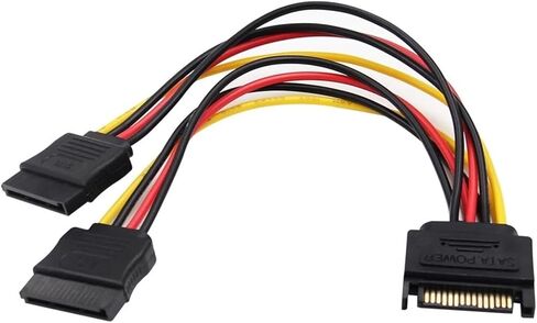 N/ew 1pc All SATA 15Pin Male to 2 SATA 15 Pin Female 15Pin Power HDD Splitter Connector Cable for PC Computer in Saudi Arabia